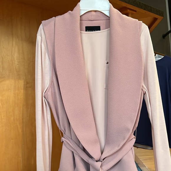 Jasmine & Juliana Vest with Waterfall Front Collar, tie & pockets, Blush Colour - Picture 9 of 9